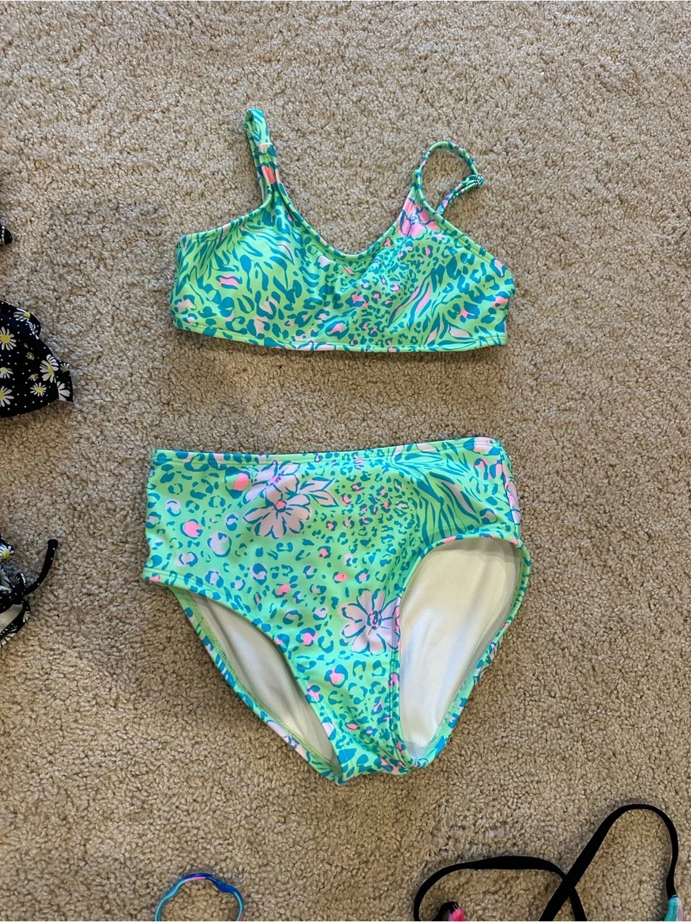 art class Kids Bikini Set Assorted Colors - Black, Green, Pink, Blue, Rainbow